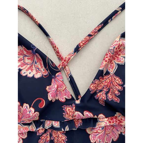 Old Navy Swim One Piece Swimsuit Floral Print Padded Swimwear - Picture 3 of 10